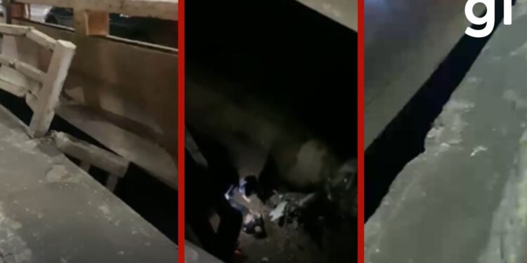 VÍDEO: mulher sofre queda de quase 15 metros em vão lateral de ponte em MT